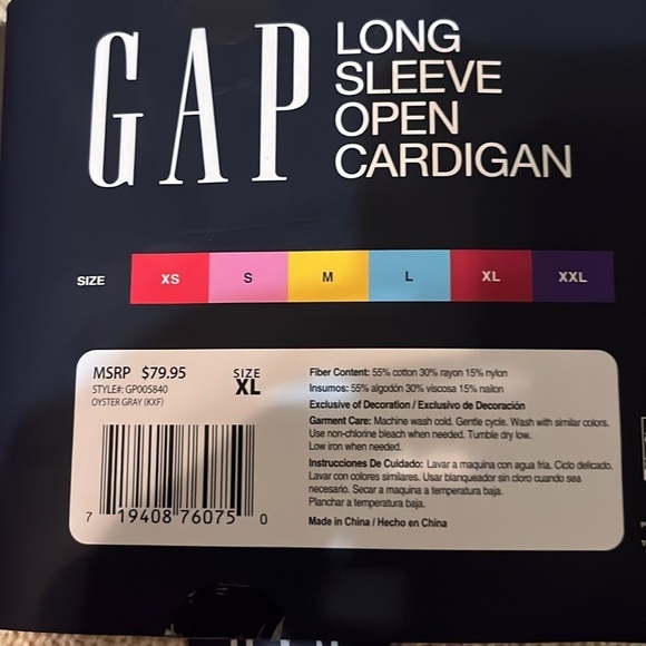 NWT Gap long sleeved open front cardigan in XL. - Picture 3 of 4